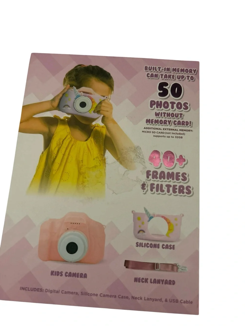 Kids Digital Camera in Pink with Unicorn Silicone Case